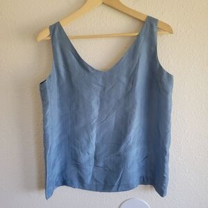 Marnie West Vintage 100% Silk Blue Classy Tank Womens Size M